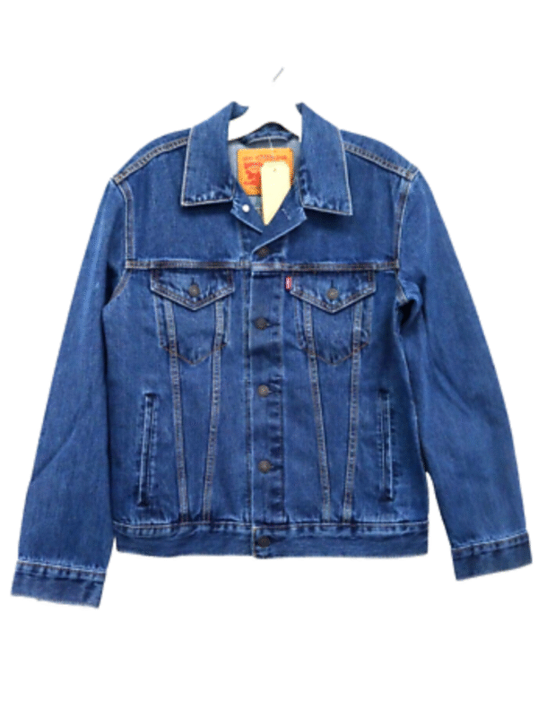 Jaqueta Levi’s Mens Medium Blue Work Denim Classic Trucker Jean Jacket Small Personalizada