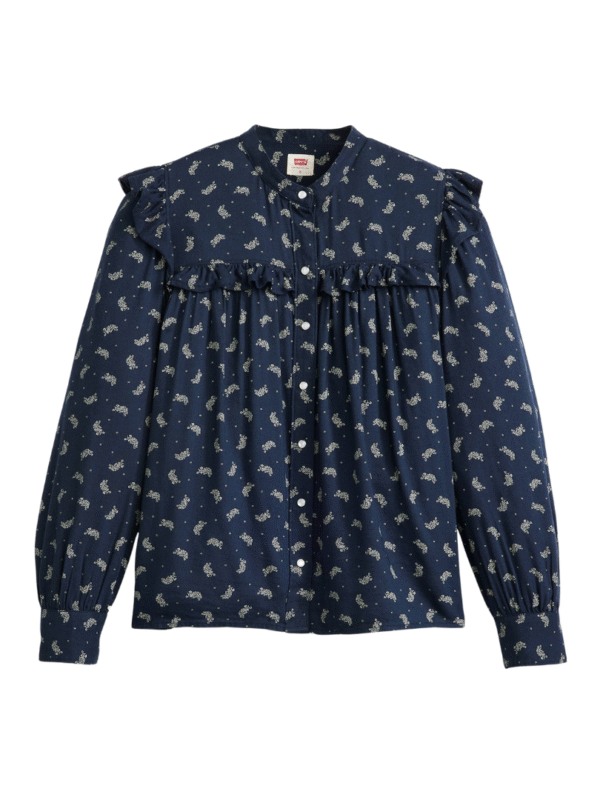 Blusa Gianna Azul Estampada manga longa