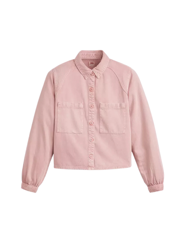 Camisa Tyla Rosa chá Manga longa sarja