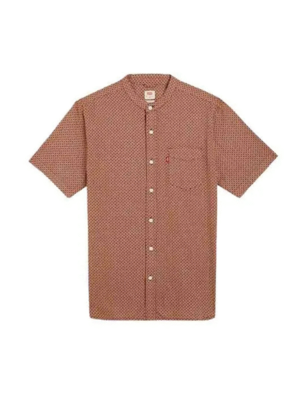 Camisa SS banded collar shirt