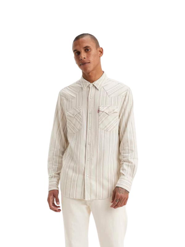 Camisa Classic western bege listra ma