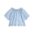 Blusa Lyka Azul manga curta Acabamento Laise Branc